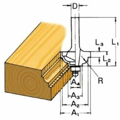 Makita Fraise à Moulurer 2 Taillants à Roulement G, 6 Mm - D-09569