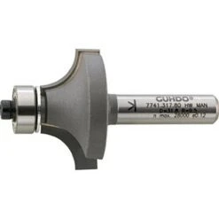 GUHDO Fraise à Arrondir, Outil à Bois, Ø : 18,7 Mm, Rayon 3,0 Mm, Long. Utile 9,5 Mm, Long. Totale : 53,0 Mm