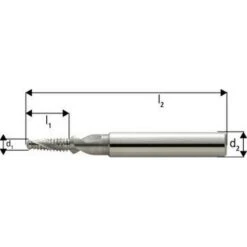 JBO Fraise à Percer Et Fileter BGF En Carbure Monobloc, Avec Arrosage Central, 2 X D, Sans Revêtement, Filetage : M4, Pas 0,70 Mm