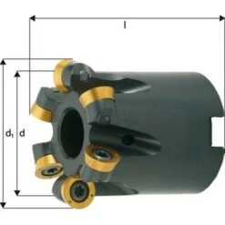FP Fraise à Copier, à Arrosage Interne, Ø D1 : 52 Mm, Nombre De Dents 5, Dimensions Ø D 40 Mm, Ø Du Perçage De Positionnement : 22 Mm