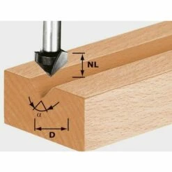 FESTOOL FRÄSER Festool Fraises à Rainurer En V HS S8 D14/7/90° - 490998