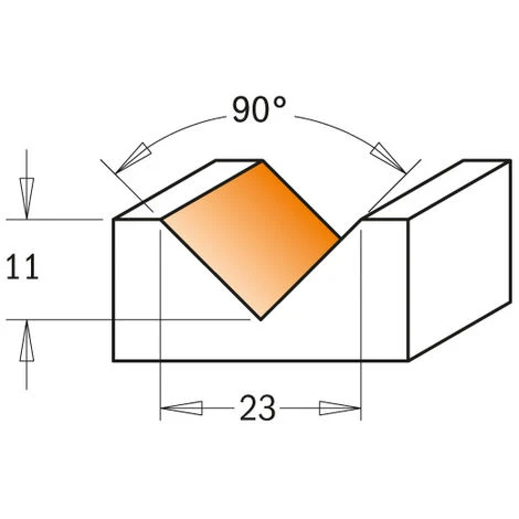 CMT ORANGE TOOLS 665.200.11 FRAISE POUR RAINURES EN V 90° HW Z2 S=8 D=17X8.5X53 DR 5 CMT ORANGE TOOLS 665.200.11 FRAISE POUR RAINURES EN V 90° HW Z2 S=8 D=17X8.5X53 DR – Image 3