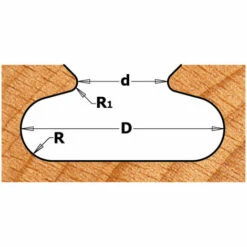 CMT ORANGE TOOLS K955-190 FRAISES POUR POIGNÉES Z2 S=8 D=9.52/19.05X19.05X57.2 R=4.8 DR -Toupie Soldes 14865128 3
