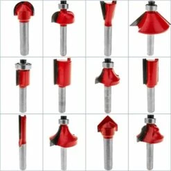 BeMatik - Coffret De 12 Fraises TCT à Défoncer En Carbure De Tungstène 1/2" Pour Fraiseuse -Toupie Soldes 14924010 2