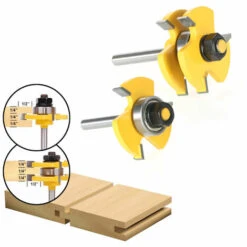 ASUPERMALL 3/4" Stock 1/4" Tige Languette Et Rainure Routeur Jeu De 3 Dents En Forme De T Fraise à Bois, 2 Pcs -Toupie Soldes 15825946 3