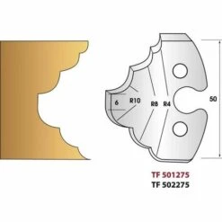 LEMAN Paire De Fers De Toupie Hauteur 50 Mm N° 275 - Congé Et Quart De Rond Multiples