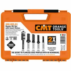 CMT ORANGE TOOLS 600.005.01 COFFRET DE 5 FRAISES AVEC COUTEAUX HW S=8 D=8-10-12-14-19 DR -Toupie Soldes 1661779 3