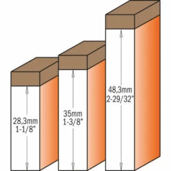 CMT ORANGE TOOLS 656.160.11 FRAISE HW AVEC COUTEAU À PERCER ET AFFLEURER Z2 S=8 D=16X35X80 DR -Toupie Soldes 1661850 3