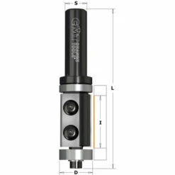 CMT ORANGE TOOLS 657.692.11B FRAISE HW AVEC COUTEAU ET ROULEMENT À AFFLEURER Z2 S=12,7 D=19X30X90 DR -Toupie Soldes 1661862 2