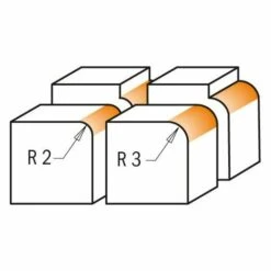 CMT ORANGE TOOLS 661.031.41 FRAISE A' ARRONDIR AVEC PLAQUETTES HW Z2 S=6,35 D=12,7 L=57,5 R=3 DR -Toupie Soldes 1661891 4