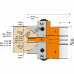 CMT ORANGE TOOLS 694.015.40 PORTE-OUTIL POUR PROFIL ET CONTRE-PROFIL HW D=147X48X40 -Toupie Soldes 1662399 4