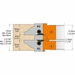 CMT ORANGE TOOLS 694.015.40 PORTE-OUTIL POUR PROFIL ET CONTRE-PROFIL HW D=147X48X40 -Toupie Soldes 1662399 5