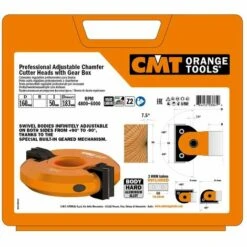 CMT ORANGE TOOLS 694.017.50 PORTE-OUTIL RÉGLABLE À CHANFREINER HW Z2 D=160X50X50 (+-90°) -Toupie Soldes 1662403 2
