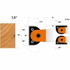 CMT ORANGE TOOLS 694.017.50 PORTE-OUTIL RÉGLABLE À CHANFREINER HW Z2 D=160X50X50 (+-90°) -Toupie Soldes 1662403 3