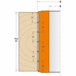CMT ORANGE TOOLS 694.019.50 PORTE-OUTIL DE RABOTAGE HÉLICOIDAL HW Z12 D=80X80X50 -Toupie Soldes 1662411 3