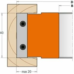 CMT ORANGE TOOLS 694.020.30 PORTE-OUTIL A' FEUILLURER ET POUR PROFILES HW Z2+2 D=100X40X30 -Toupie Soldes 1662412 4