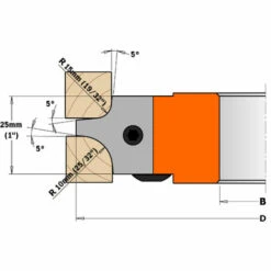 CMT ORANGE TOOLS 695.003.05 JEU DE COUTEAUX POUR QUART DE ROND R=5/10 25X24,8X2