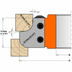CMT ORANGE TOOLS 695.007.15 JEU DE COUTEAUX POUR PROFILS QUART DE ROND ET CONGÉS R=15 34,8X29,3X2