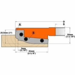 CMT ORANGE TOOLS 695.013.A1 JEU DE COUTEAUX POUR PORTE-OUTILS PLATE BANDE DOUCINE A1 19,8X11,9X1,5