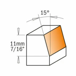 CMT ORANGE TOOLS 709.016.11 FRAISE CHANFREIN 15° HW S=6 D=12,7X12,7X57 Z2 DR -Toupie Soldes 1662572 3