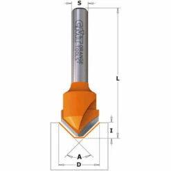 CMT ORANGE TOOLS 815.001.11 FRAISE À RAINURER EN ''V'' 90° S=6,35 D=18X7,4X60 DR POUR ALUCOBOND® -Toupie Soldes 1663233 2