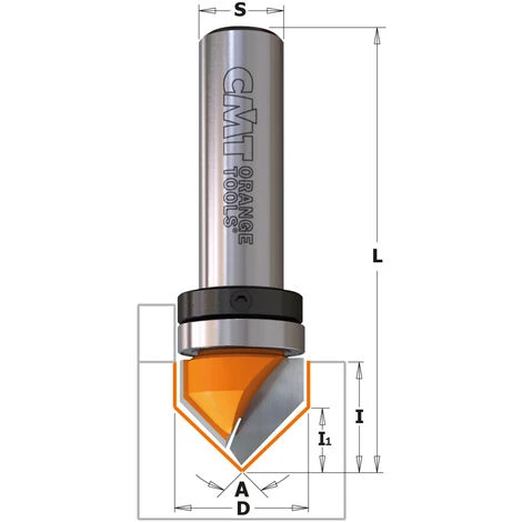 CMT ORANGE TOOLS 815.127.11B FRAISE À RAINUNER EN ''V'' 90° HW AVEC ROULEMENT S=6,35 D=12,7 4 CMT ORANGE TOOLS 815.127.11B FRAISE À RAINUNER EN ''V'' 90° HW AVEC ROULEMENT S=6,35 D=12,7 – Image 2