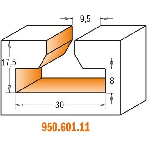 CMT ORANGE TOOLS 850.601.11 FRAISE POUR SERRURES HWM S=12,7 D=9,5/30X17,5 4 CMT ORANGE TOOLS 850.601.11 FRAISE POUR SERRURES HWM S=12,7 D=9,5/30X17,5 – Image 2
