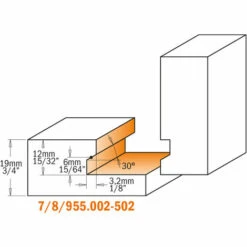 CMT ORANGE TOOLS 855.508.11 FRAISE POUR TIROIRS HW S=12,7 D=25,4X12,7 -Toupie Soldes 1663519 3