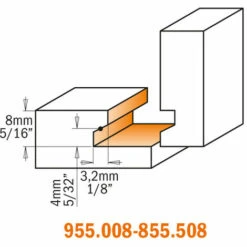 CMT ORANGE TOOLS 855.508.11 FRAISE POUR TIROIRS HW S=12,7 D=25,4X12,7 -Toupie Soldes 1663519 4