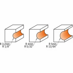 CMT ORANGE TOOLS 862.050.11 FRAISE DEMI-CERCLE HW Z2 S=6,35 D=22,7 R=5 -Toupie Soldes 1663568 3