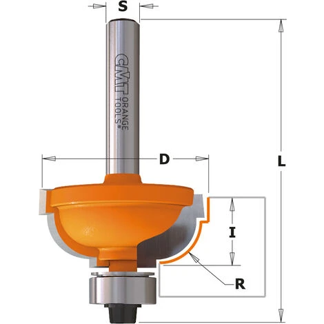 CMT ORANGE TOOLS 864.548.11 HM-FRAISE A PROFIL + ROULEM.S=12.7 D=25.4 R=4.8 4 CMT ORANGE TOOLS 864.548.11 HM-FRAISE A PROFIL + ROULEM.S=12.7 D=25.4 R=4.8 – Image 2