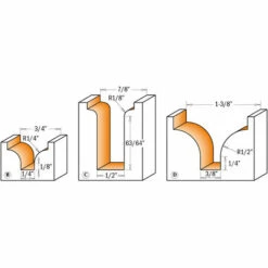 CMT ORANGE TOOLS 865.905.11 FRAISE PROFILÉE A' ARRONDIR HW Z2 S=12,7 D=12,7/22 R=3,2 DR -Toupie Soldes 1663592 4