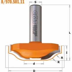 CMT ORANGE TOOLS 870.501.11 FRAISE POUR MONTATS ET TRAVERSES EN MDF HW S=12,7 D=50X14X52 R=12 -Toupie Soldes 1663607 3