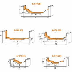 CMT ORANGE TOOLS 870.501.11 FRAISE POUR MONTATS ET TRAVERSES EN MDF HW S=12,7 D=50X14X52 R=12 -Toupie Soldes 1663607 4