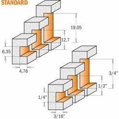 CMT ORANGE TOOLS 880.512.11 FRAISE POUR GRAVURES AVEC ROULEMENT HW S=12,7 D=22,2X12,7 -Toupie Soldes 1663617 3