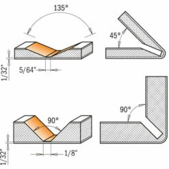 CMT ORANGE TOOLS 915.001.11 FRAISE À RAINURER EN ''V'' 90° S=8 D=18X7,4X60 DR POUR ALUCOBOND® -Toupie Soldes 1663814 4