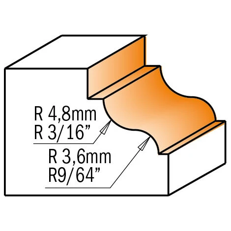 CMT ORANGE TOOLS 947.325.11 HM-FRAISE A PROFIL R=4.8/3.6S=8 +ROULEMENT DR. 5 CMT ORANGE TOOLS 947.325.11 HM-FRAISE A PROFIL R=4.8/3.6S=8 +ROULEMENT DR. – Image 3