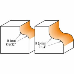 CMT ORANGE TOOLS 959.540.11 FRAISE POUR MOULURES DÉCORATIVES AVEC ROULEMENT HW S=12 D=28,7 R=4 -Toupie Soldes 1664045 3