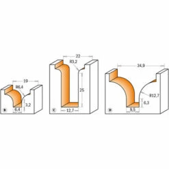 CMT ORANGE TOOLS 965.905.11 FRAISE PROFILÉE A' ARRONDIR HW Z2 S=12 D=12,7/22 R=3,2 DR -Toupie Soldes 1664083 3