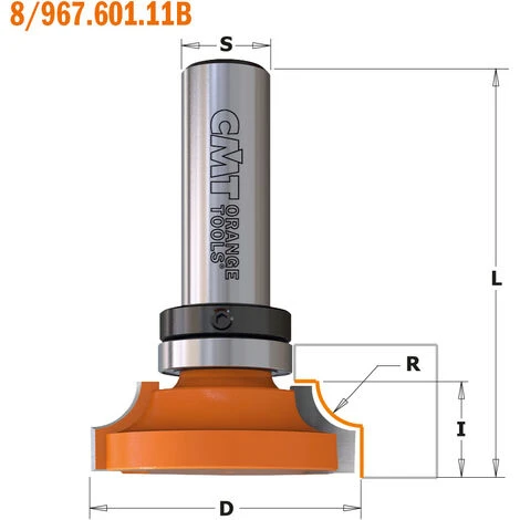 CMT ORANGE TOOLS 967.102.11B FRAISE POUR MOULURES DÉCORATIVES AVEC ROULEMENT HW S=8 D=35,05 R=8 4 CMT ORANGE TOOLS 967.102.11B FRAISE POUR MOULURES DÉCORATIVES AVEC ROULEMENT HW S=8 D=35,05 R=8 – Image 2