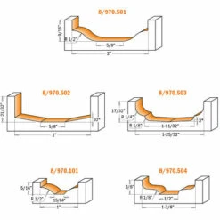CMT ORANGE TOOLS 970.502.11 FRAISE POUR PORTES EN MDF HW S=12 D=50X17X55 A=10° -Toupie Soldes 1664103 5