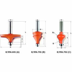CMT : Fraise Carbure Profil De Main Courante 956.701.11 - Queue 12 Mm
