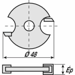 LEMAN Fraise à Rainer Carbure, Diamètre 48 Mm, épaisseur 3 Mm -Toupie Soldes 19014199 5