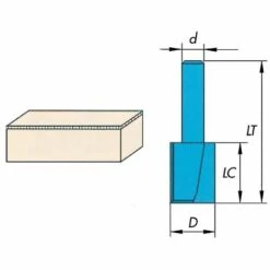 LEMAN Fraise à Plaquettes Carbure Brasées 2 Coupes Droites, Queue 6 Mm, Diamètre 19 Mm