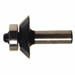 LEMAN Fraise à Plaquettes Carbure Brasées 2 Coupes Chanfrein Avec Guide à Billes, Queue 8 Mm, Diamètre 27 Mm, Chanfrein 45°