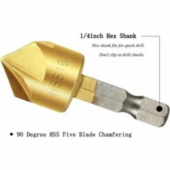 LITZEE Fraises A Bois 6pcs, Fraise Conique 90° HSS, Fraise à Chanfreiner Carbure, 6mm, 8mm, 9mm, 12mm, 16mm, 19mm -Toupie Soldes 26862521 5