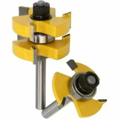 LITZEE Jeu De 2 Couteaux à Percussion à Rainure Et à Languette 8-manche Jeu De Couteaux En Forme De T à 3 Dents Forme De Tige En T De 8 Mm Outil De Travail Du Bois -Toupie Soldes 26862572 3