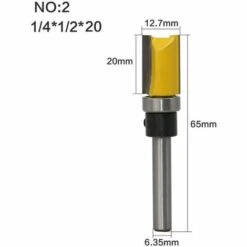 LITZEE Ensemble De Mèches De Toupie De Modèle De Modèle De Garniture Affleurante De 1/2"de Diamètre Ensemble De Coupe De Fraisage De Palier En Bois Avec Embout De Garniture Affleurante De Tige De 1/4 Pouce -Toupie Soldes 26862593 4