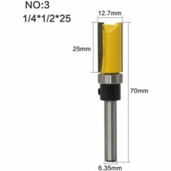LITZEE Ensemble De Mèches De Toupie De Modèle De Modèle De Garniture Affleurante De 1/2"de Diamètre Ensemble De Coupe De Fraisage De Palier En Bois Avec Embout De Garniture Affleurante De Tige De 1/4 Pouce -Toupie Soldes 26862593 5