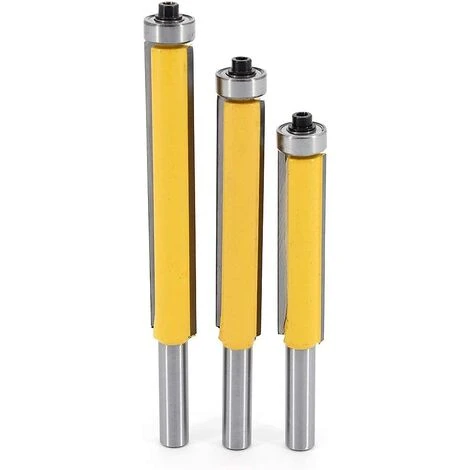 LANGRAY 3Pcs Fraise à Copier, 8mm Tige Outils De Fraisage De Menuiserie Bricolage De Coupe Avec Roulement Supérieur, Fraise à Bois Fraise Extra-longue Fraise à Raser Mèche Droite 3 LANGRAY 3Pcs Fraise à Copier, 8mm Tige Outils De Fraisage De Menuiserie Bricolage De Coupe Avec Roulement Supérieur, Fraise à Bois Fraise Extra-longue Fraise à Raser Mèche Droite